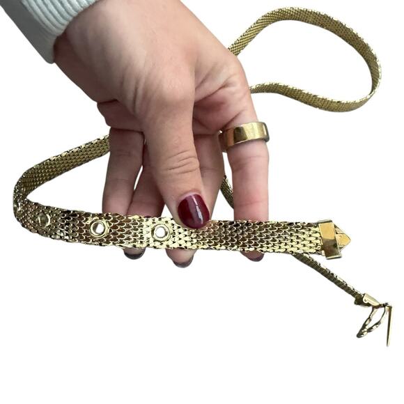 Vintage Gold Mesh Belt Ornate Buckle 38–39.5” Adjustable Glam Statement main image 6